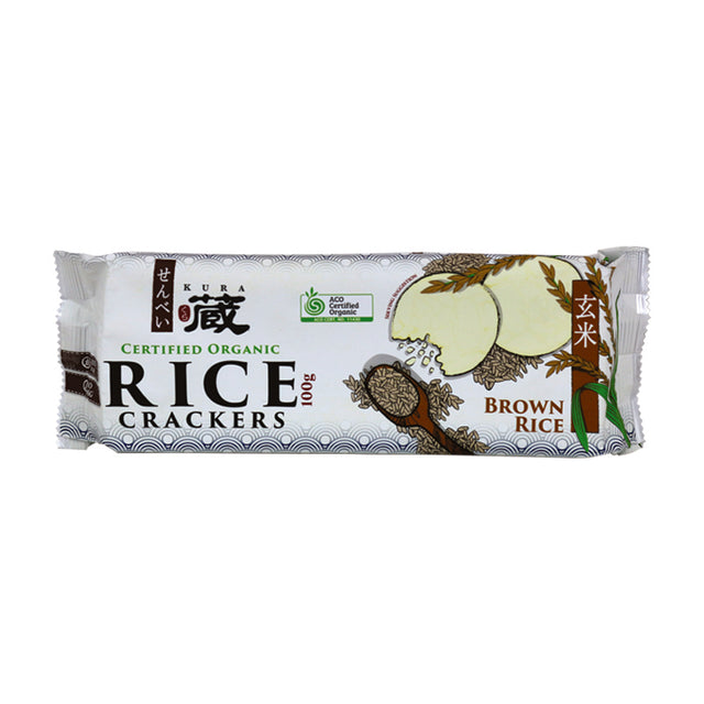 Kura Certified Organic Brown Rice Crackers 100g