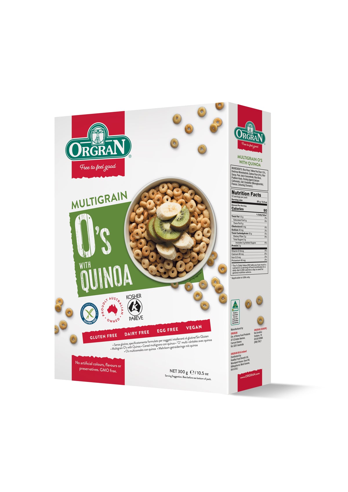 Orgran Gluten Free Multigrain Breakfast O's with Quinoa 300g