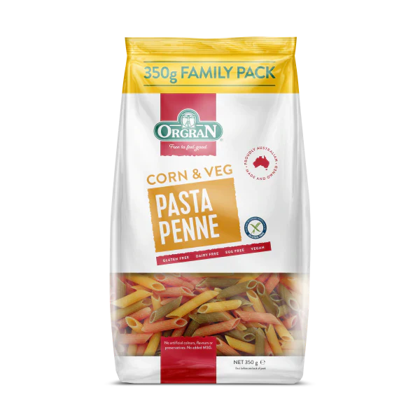Orgran Gluten Free Pasta Penne Corn & Veg 350g