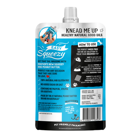 Mayver's Rover's Reward Natural Dogs Peanut Butter Pouch 180g x8