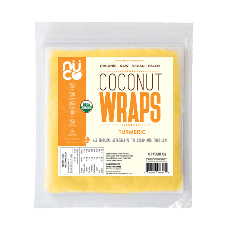 Nuco Organic Coconut Turmeric Wraps 5pk