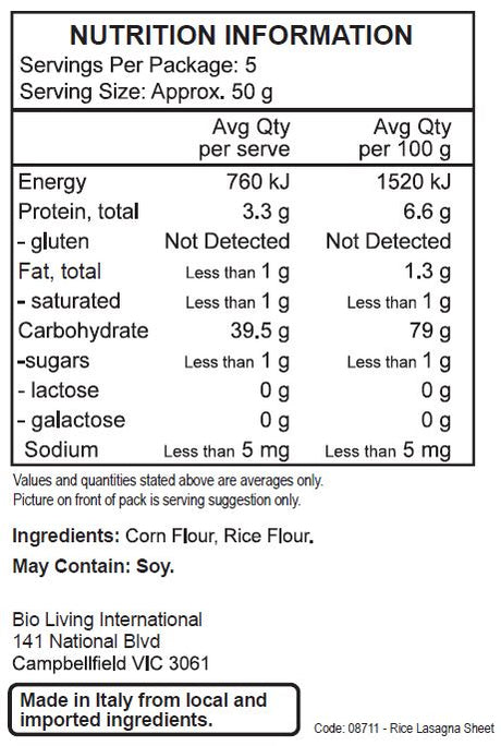 Alb-Gold Sietz Gluten Free Lasagna Sheets 250g