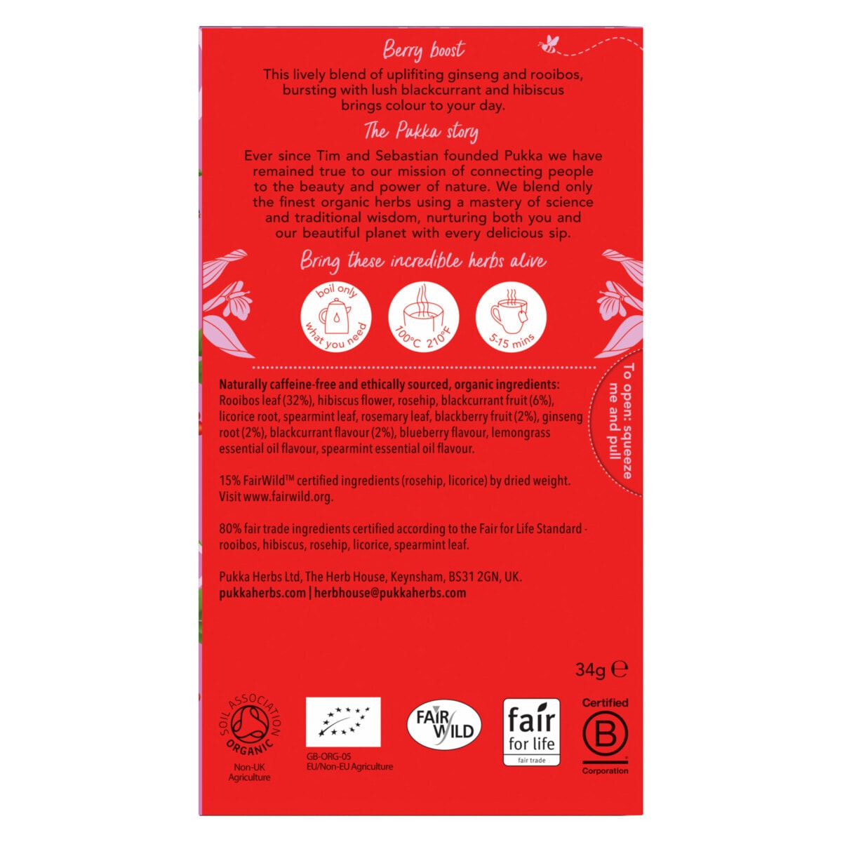 Pukka Organic Morning Berry x 20 Tea Bags