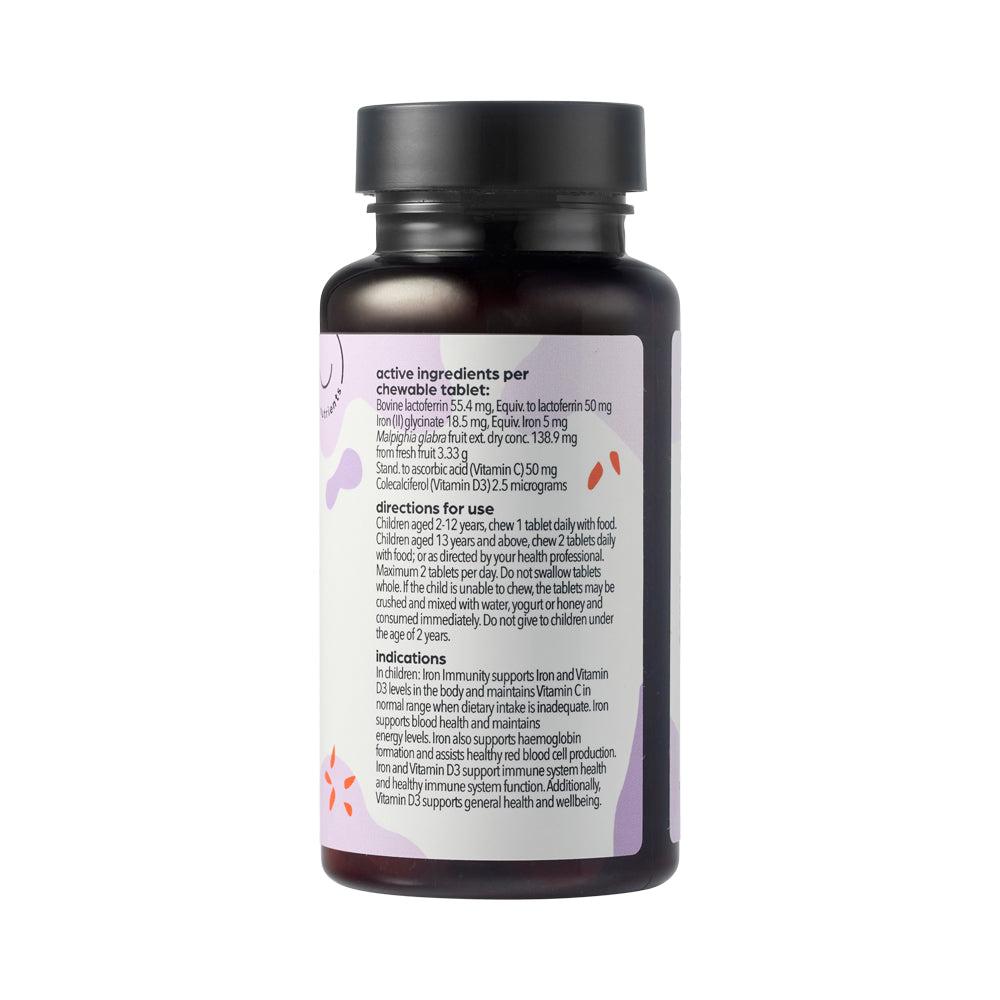 IM Nutrients Iron Immunity Chewable 60 Tablets side