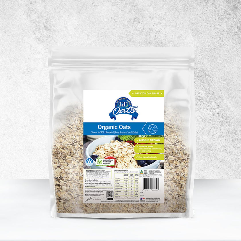 Gloriously Free Certified Organic Oats 2kg front