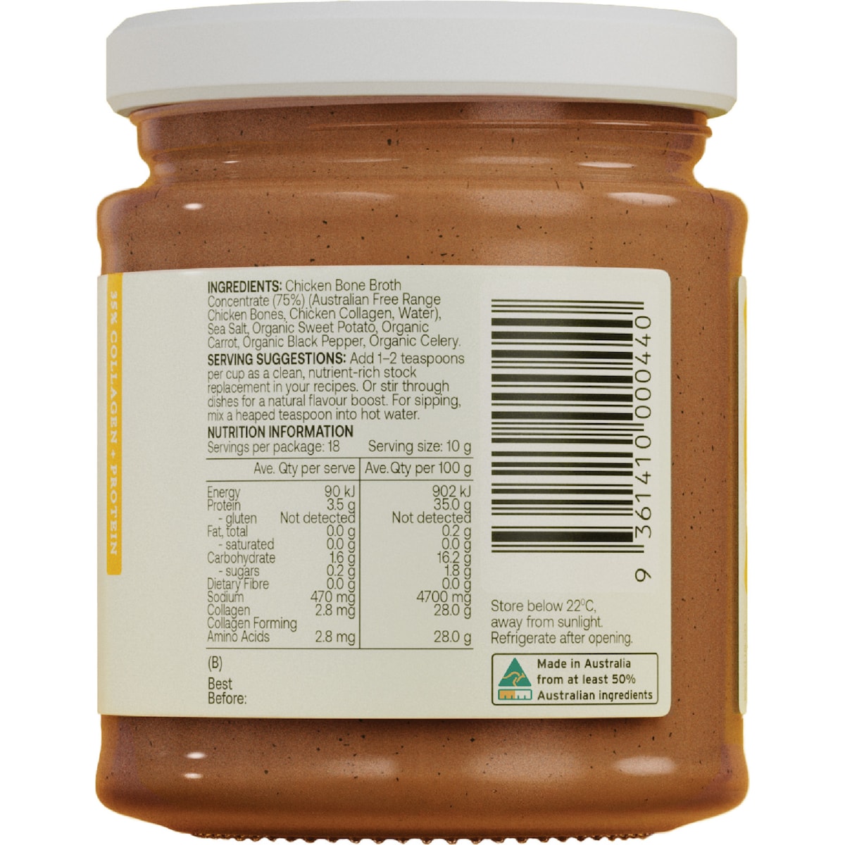 Best Bone Broth Concentrate Chicken Original 180g Back