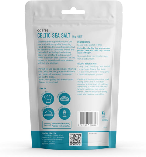 Lotus Sea Salt Celtic Coarse 1kg CLEARANCE LIMIT 1 PER ORDER