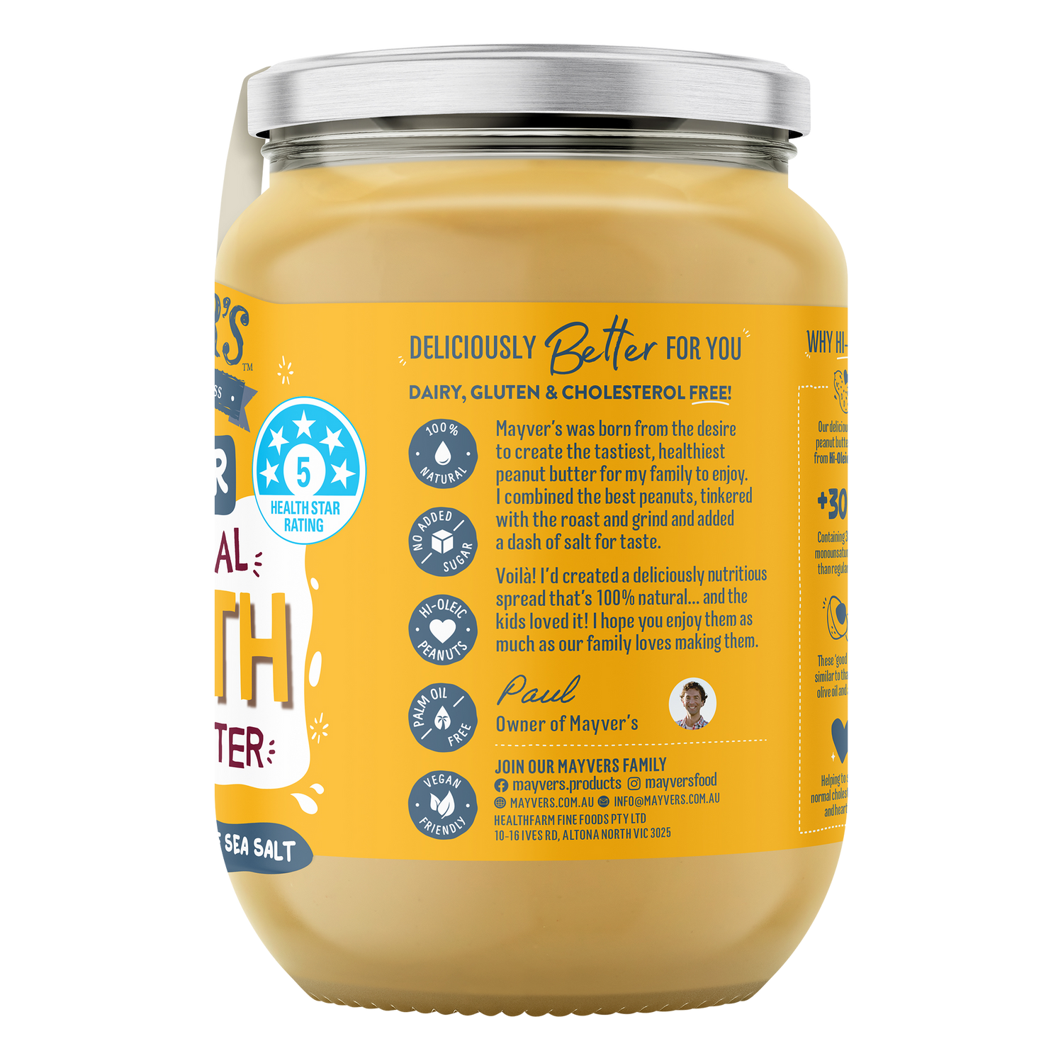 Mayver's Peanut Butter Smooth 750g x6