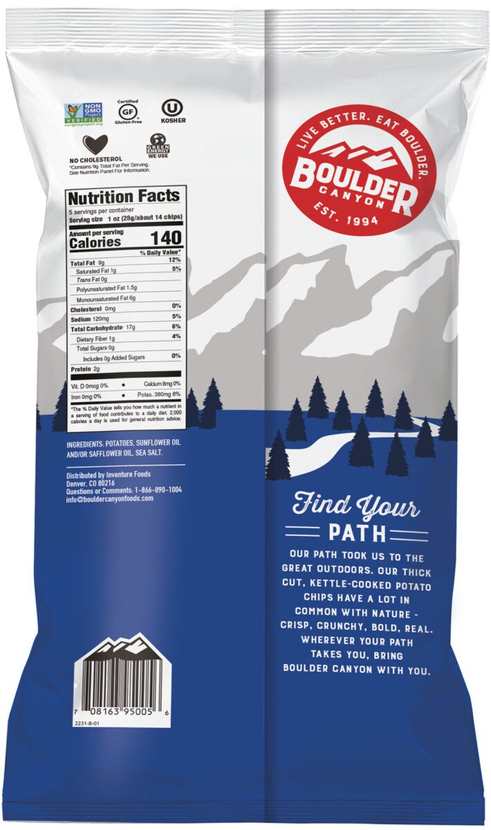 Boulder Canyon Natural Sea Salt Chips 142g