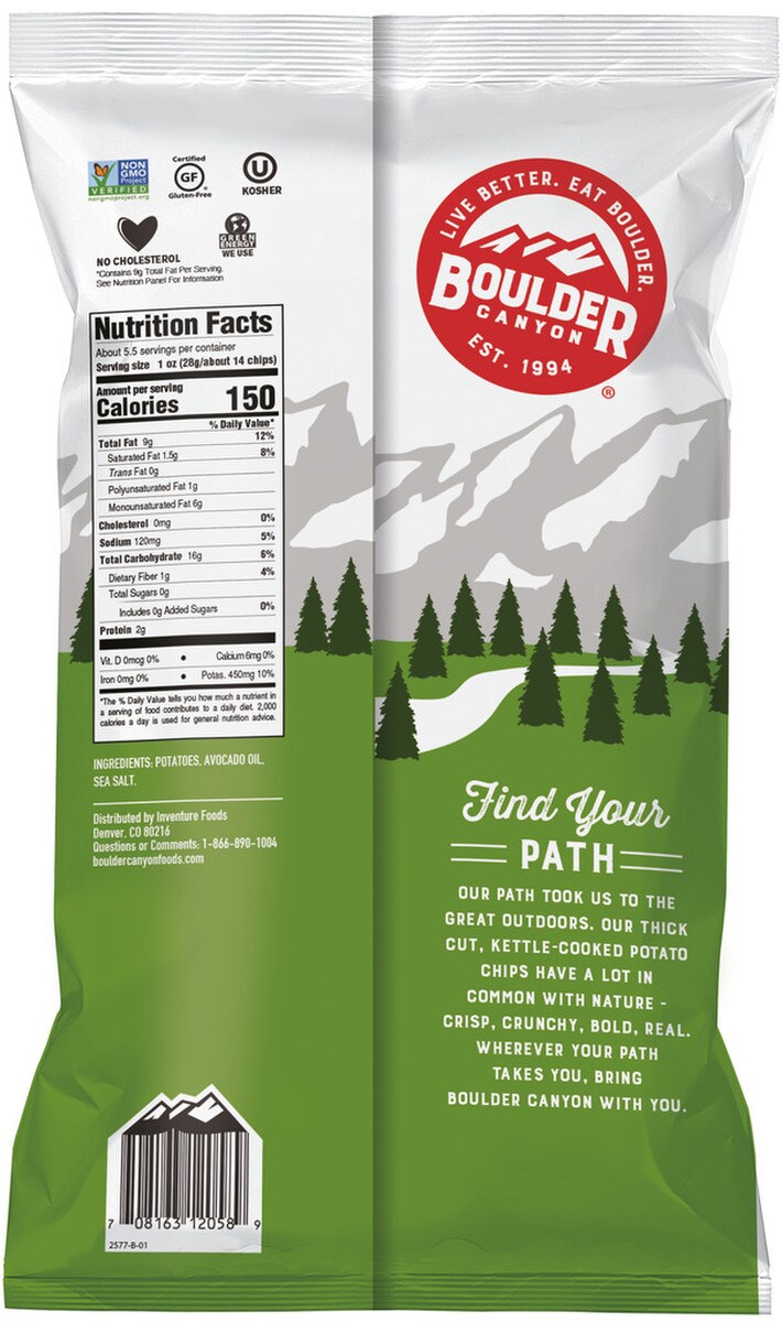 Boulder Canyon Avocado Oil Chips - Sea Salt 149g