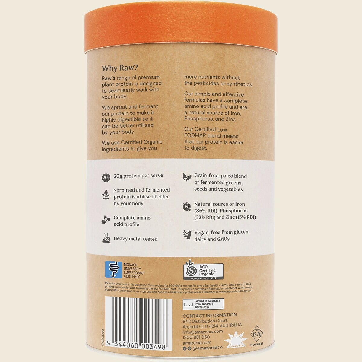 Amazonia Raw Gentle Digest Paleo Protein Chocolate Back
