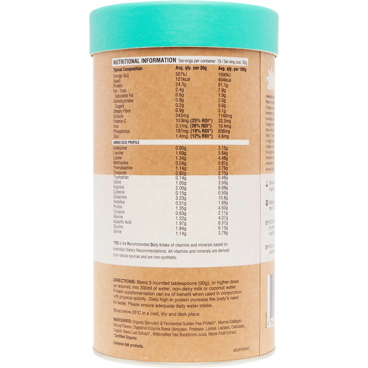 Amazonia Raw Protein Collagen Plus Vanilla Maple