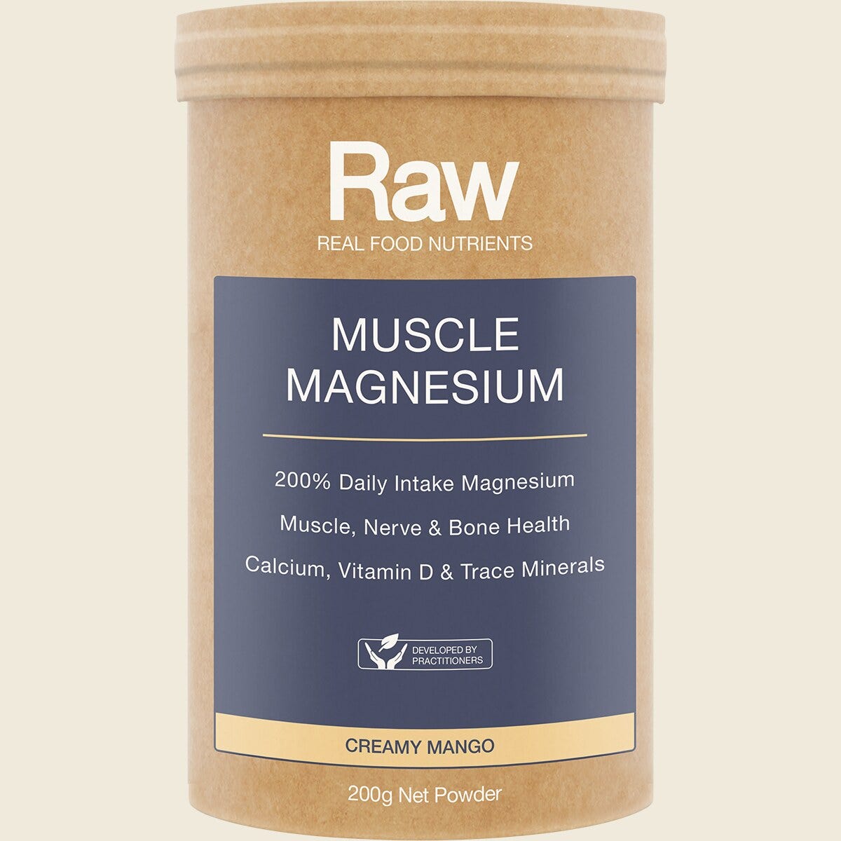 Amazonia Raw Muscle Magnesium Creamy Mango 200g Front