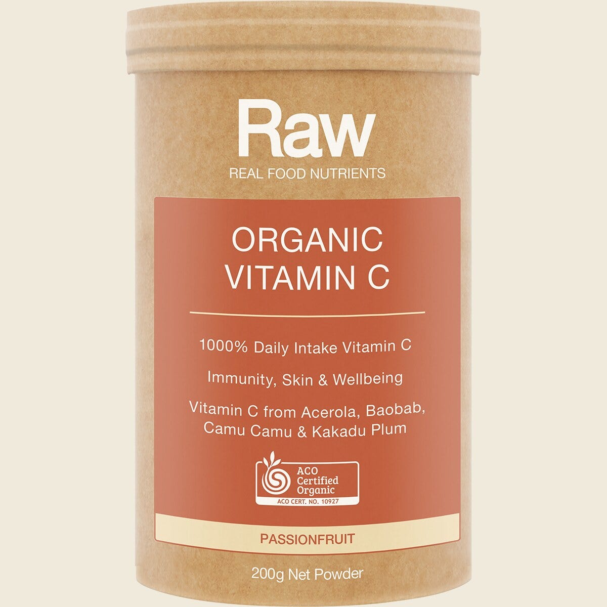 Amazonia Raw Organic Vitamin C Passionfruit 200g Front
