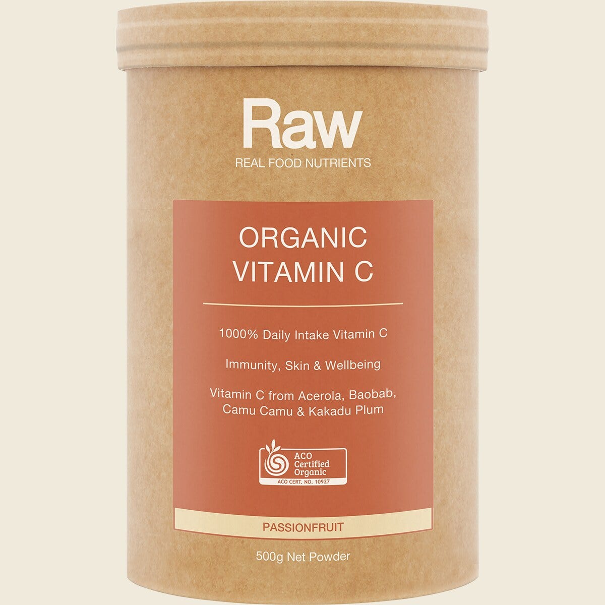 Amazonia Raw Organic Vitamin C Passionfruit 500g Front