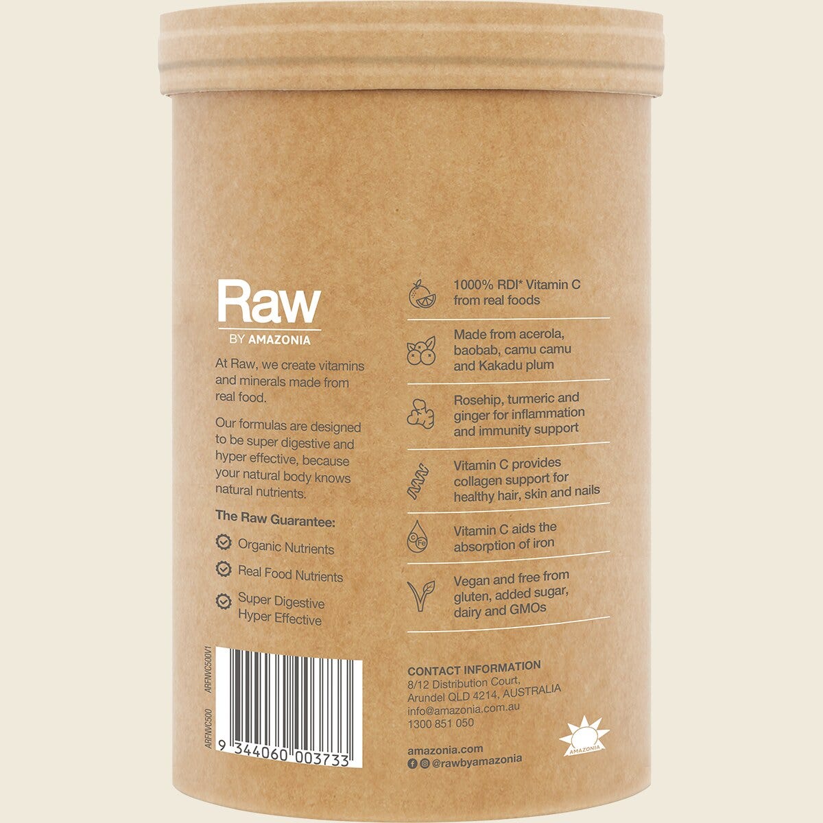 Amazonia Raw Organic Vitamin C Passionfruit Back