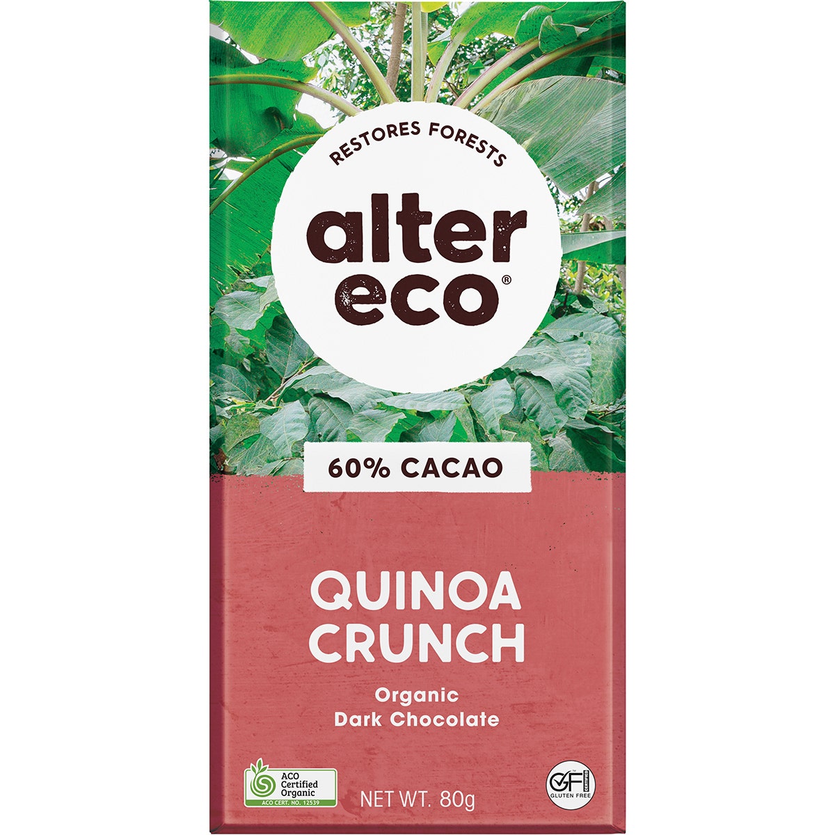 Alter Eco Chocolate Organic Dark Quinoa Crunch 80g