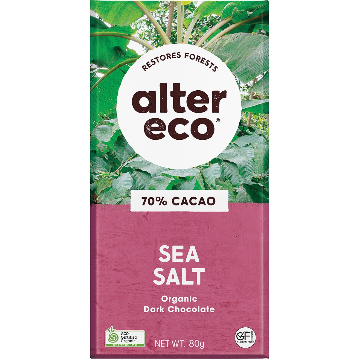 Alter Eco Chocolate Organic Dark Sea Salt 80g