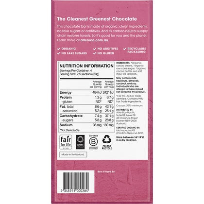 Alter Eco Chocolate Organic Dark Sea Salt 80g