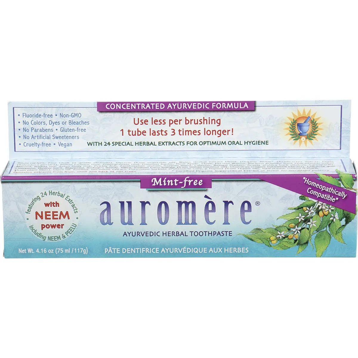 Auromere Mint Free Toothpaste 117g x 6