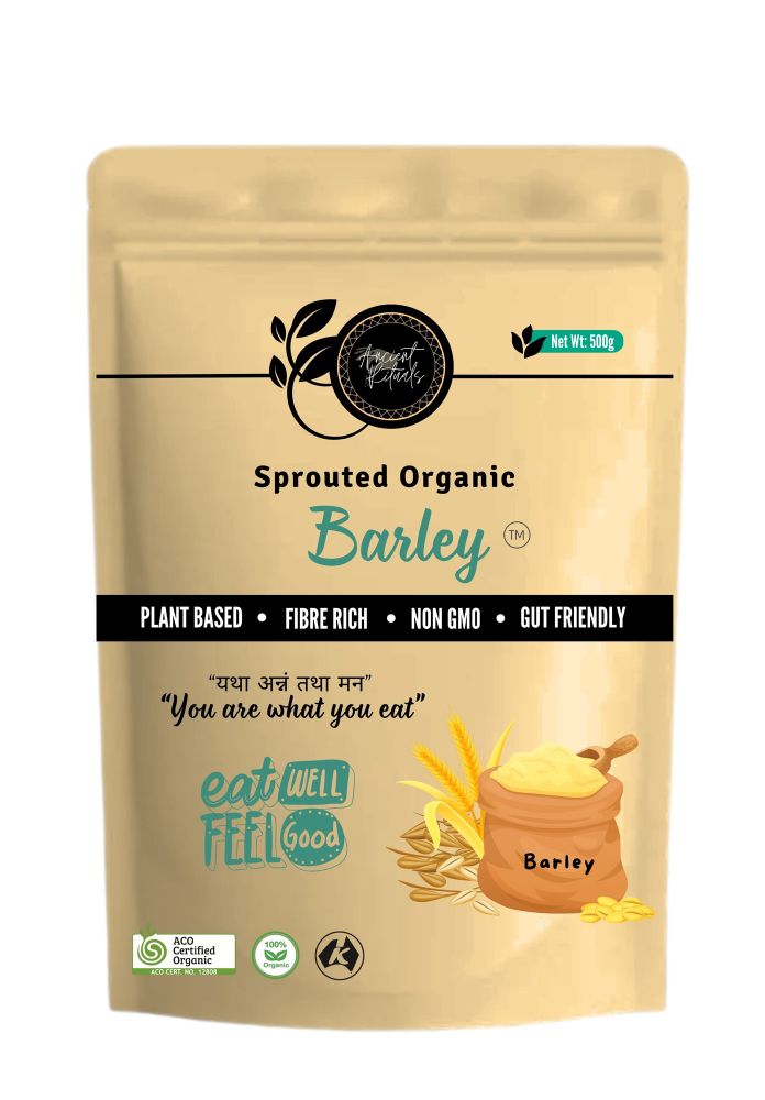Ancient Rituals Certified Organic Sprouted Barley 500g front