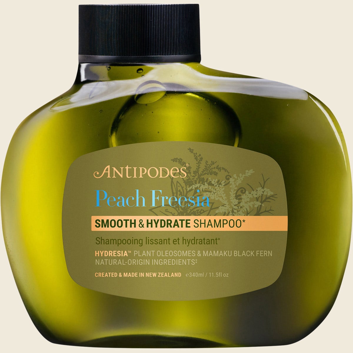 Antipodes Peach Freesia Smooth & Hydrate Shampoo 340ml Front