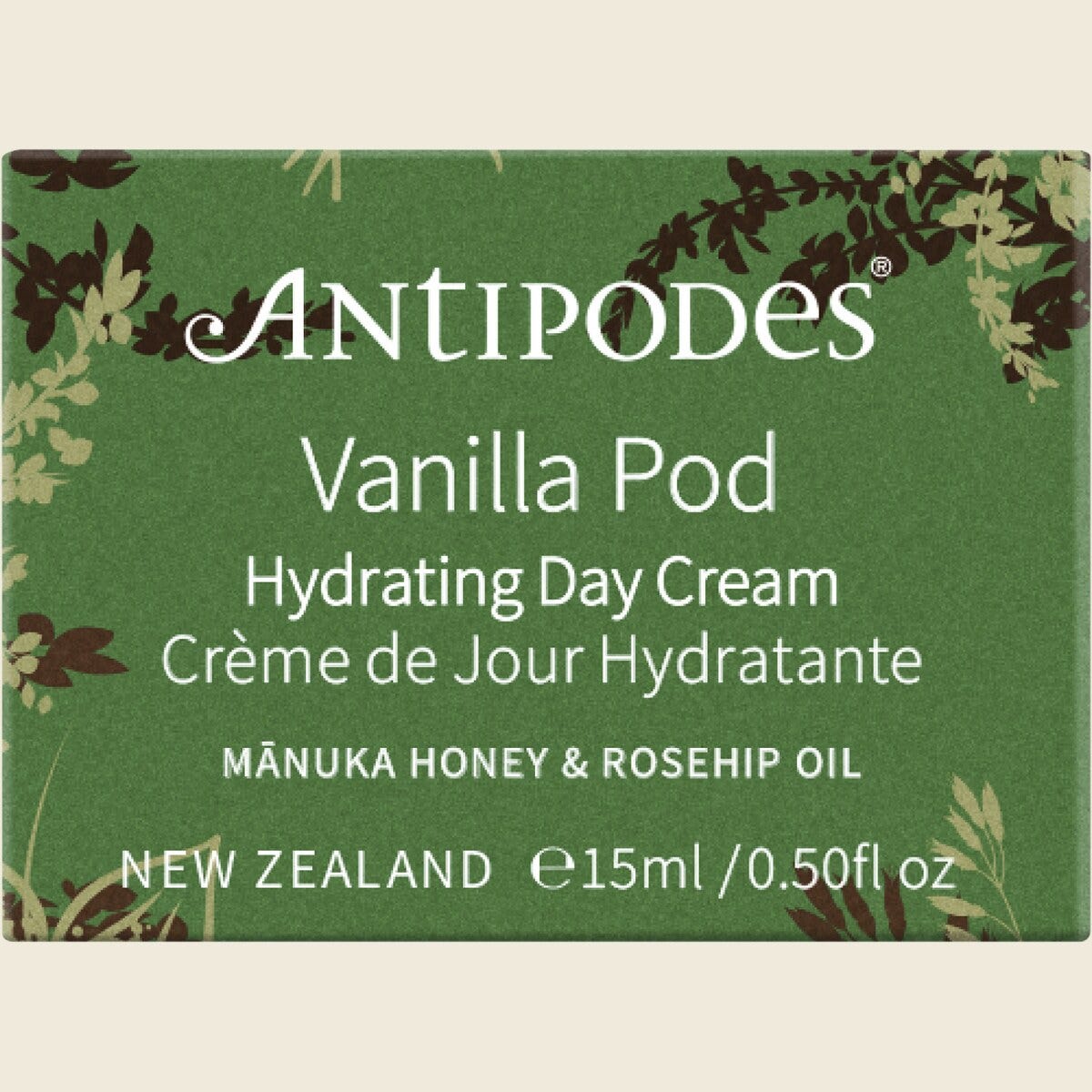 Antipodes Vanilla Pod Hydrating Day Cream Mini 15ml Box Front