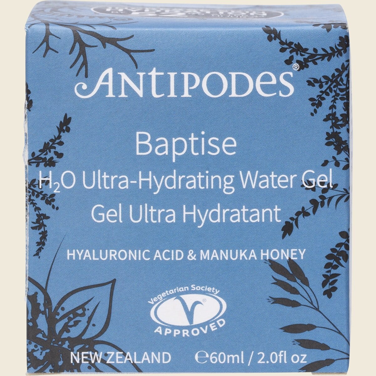 Antipodes Baptise H2O Ultra-Hydrating Water Gel 60ml Box Front