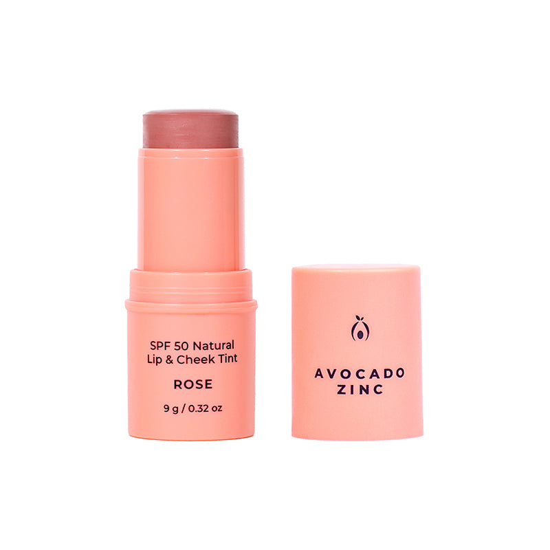 Avocado Zinc SPF50 Natural Lip & Cheek Tint Rose 9g