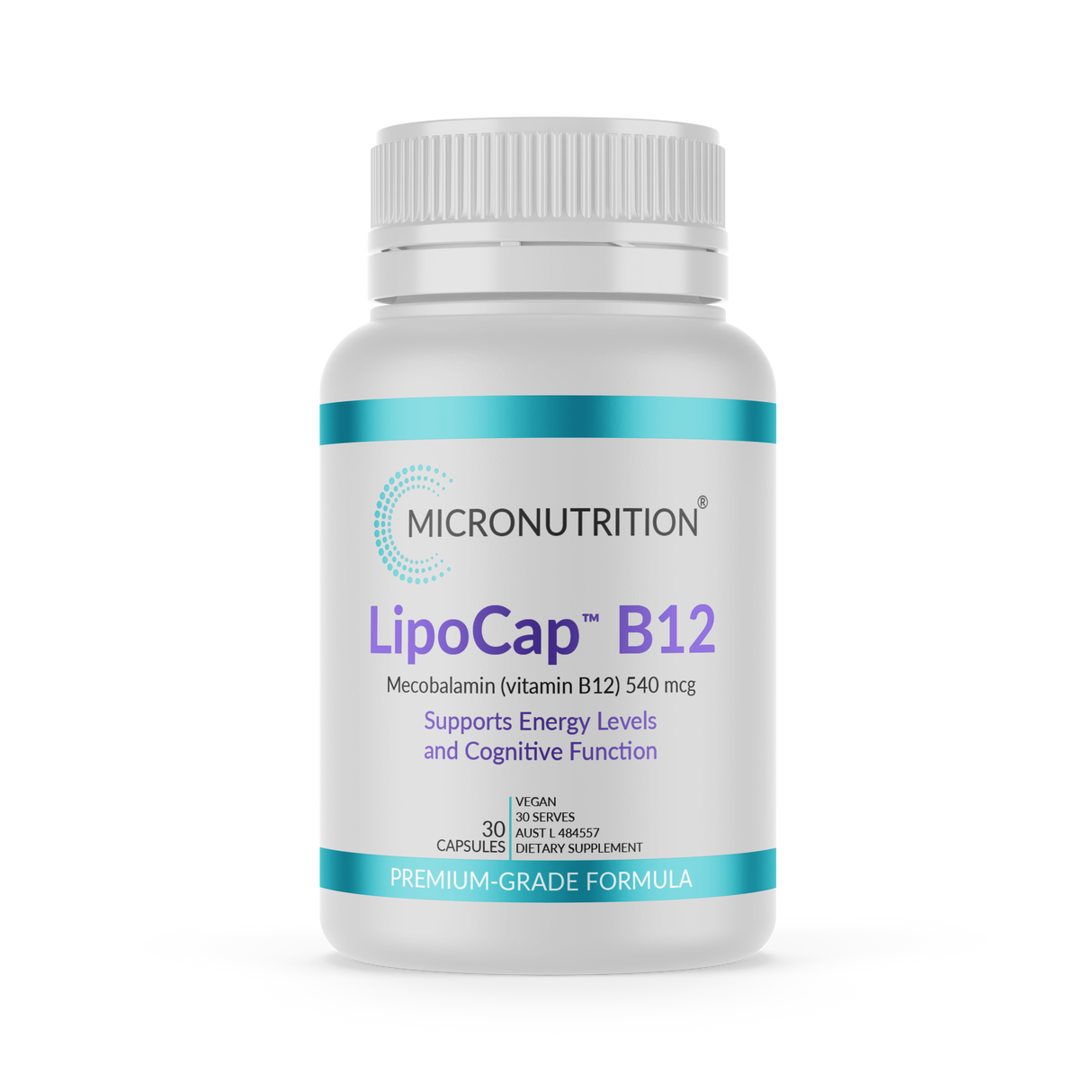Micronutrition LipoCap B12 30 Vege Caps Front