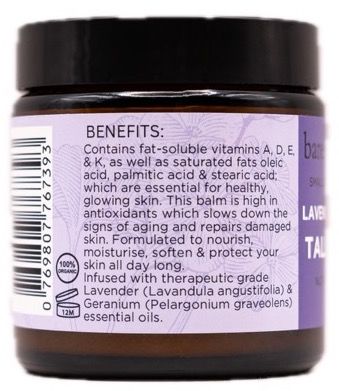Barefoot Skincare Tallow Balm Lavender & Geranium 100g Side