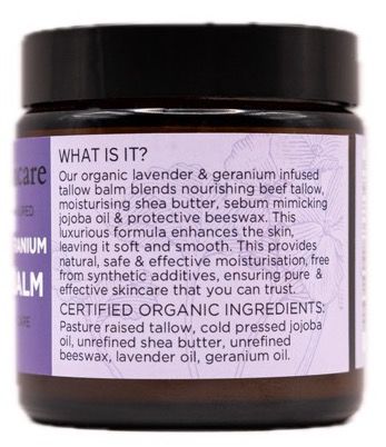 Barefoot Skincare Tallow Balm Lavender & Geranium 100g Back