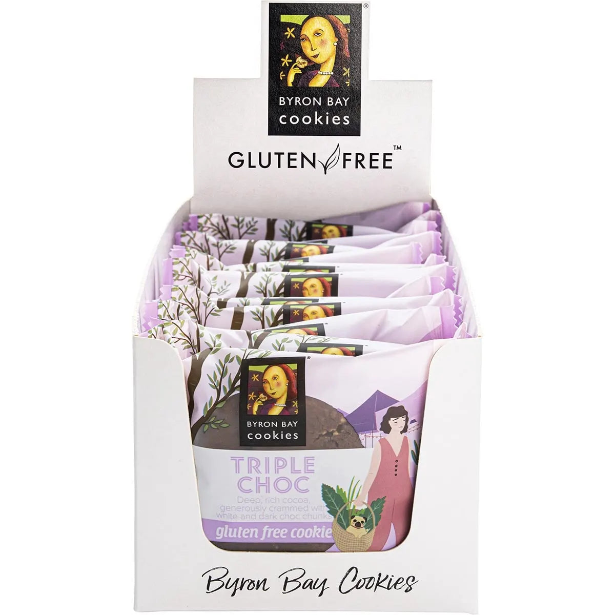 Byron Bay Cookies Gluten Free Cookies Triple Choc 60g x 12