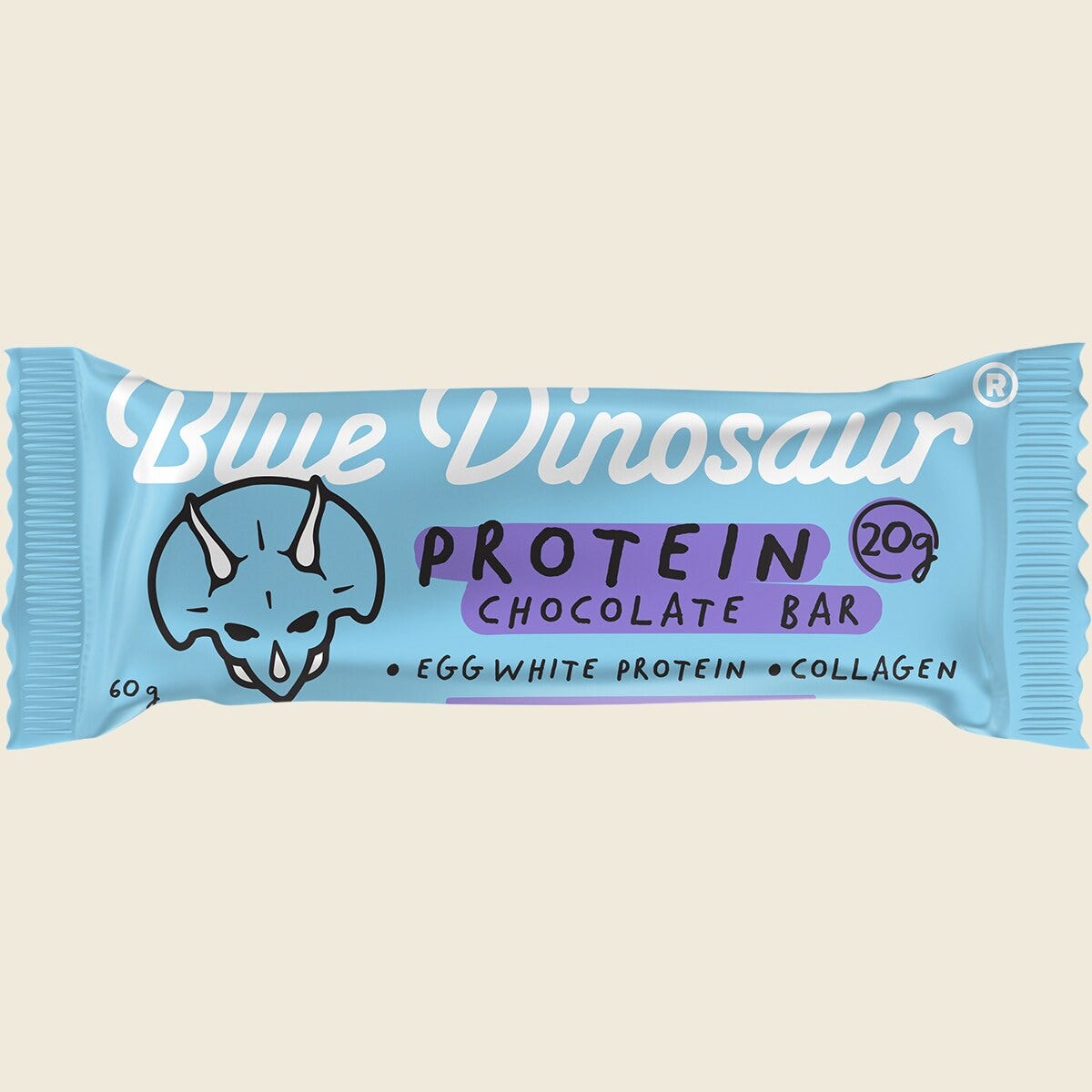 Blue Dinosaur Chocolate Protein Bar 60g Pack of 12 Single Bar