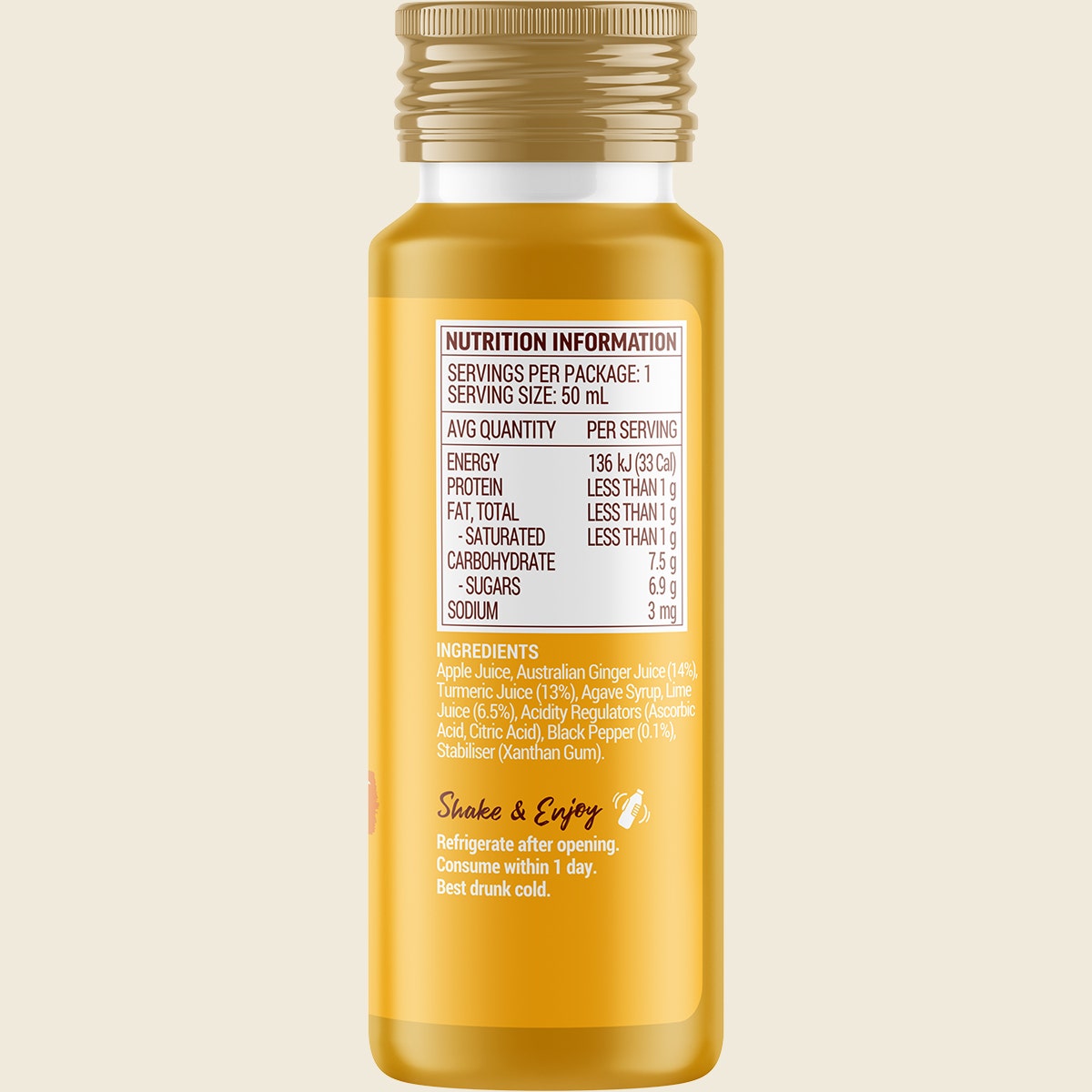Buderim Ginger Ginger & Turmeric Wellness Shot 50ml