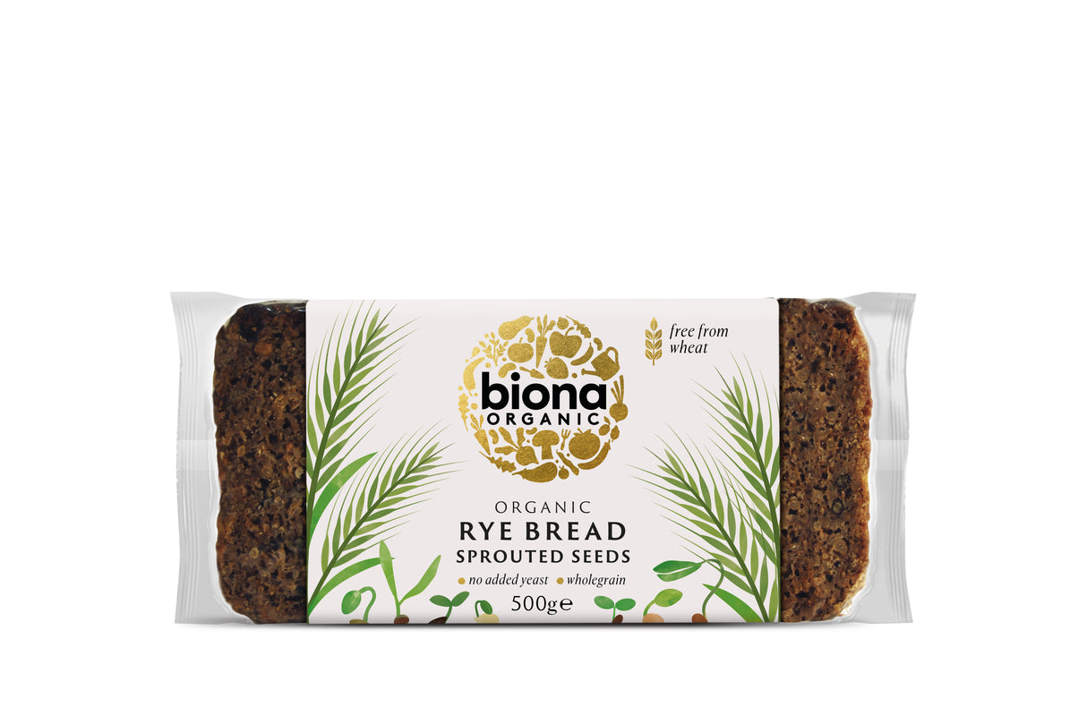 Biona Organic Vitality Rye Bread with Sprouted Seeds 500g x7 packs