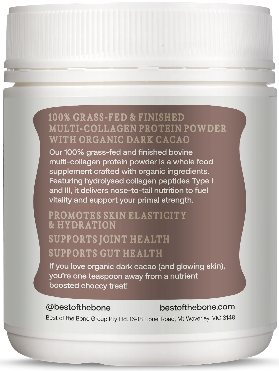 Best of the Bone Multi-Collagen Protein Powder Raw Organic Cacao 210g