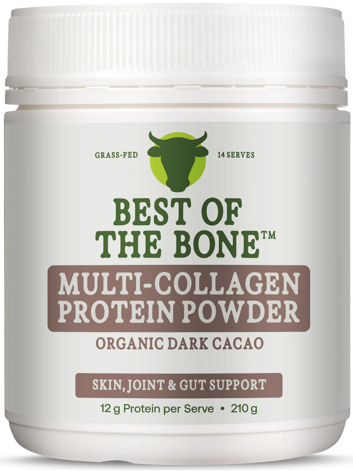 Best of the Bone Multi-Collagen Protein Powder Raw Organic Cacao 210g