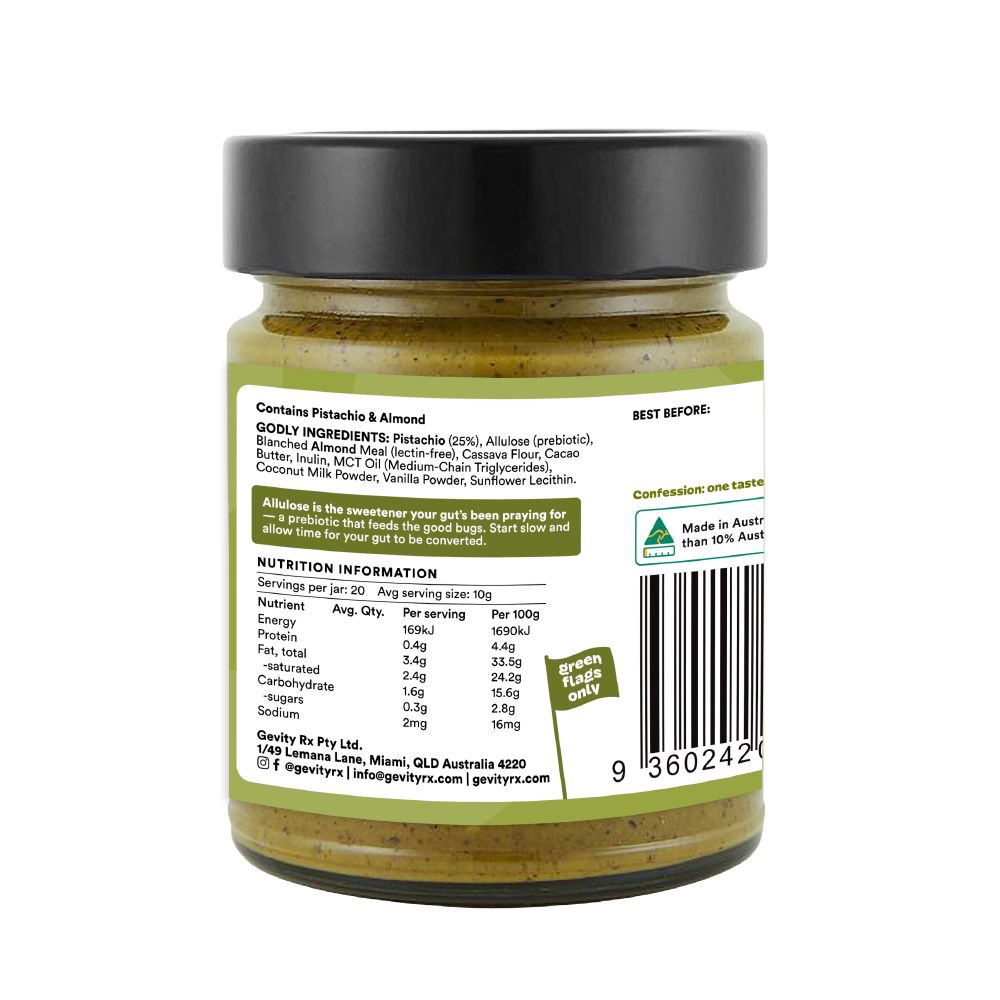 Gevity Rx Pistachio Spread Goodstachio 200g back