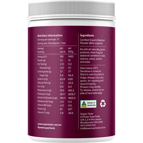 Power Super Foods Beetroot Powder Certified Organic  170g