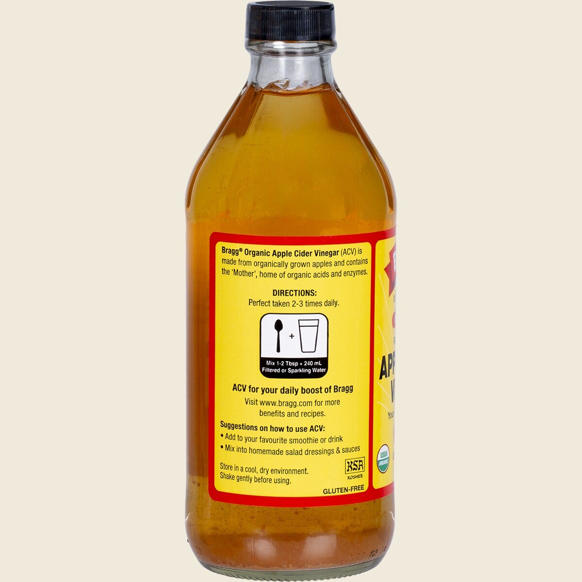 Bragg Certified Organic Apple Cider Vinegar 473ml side