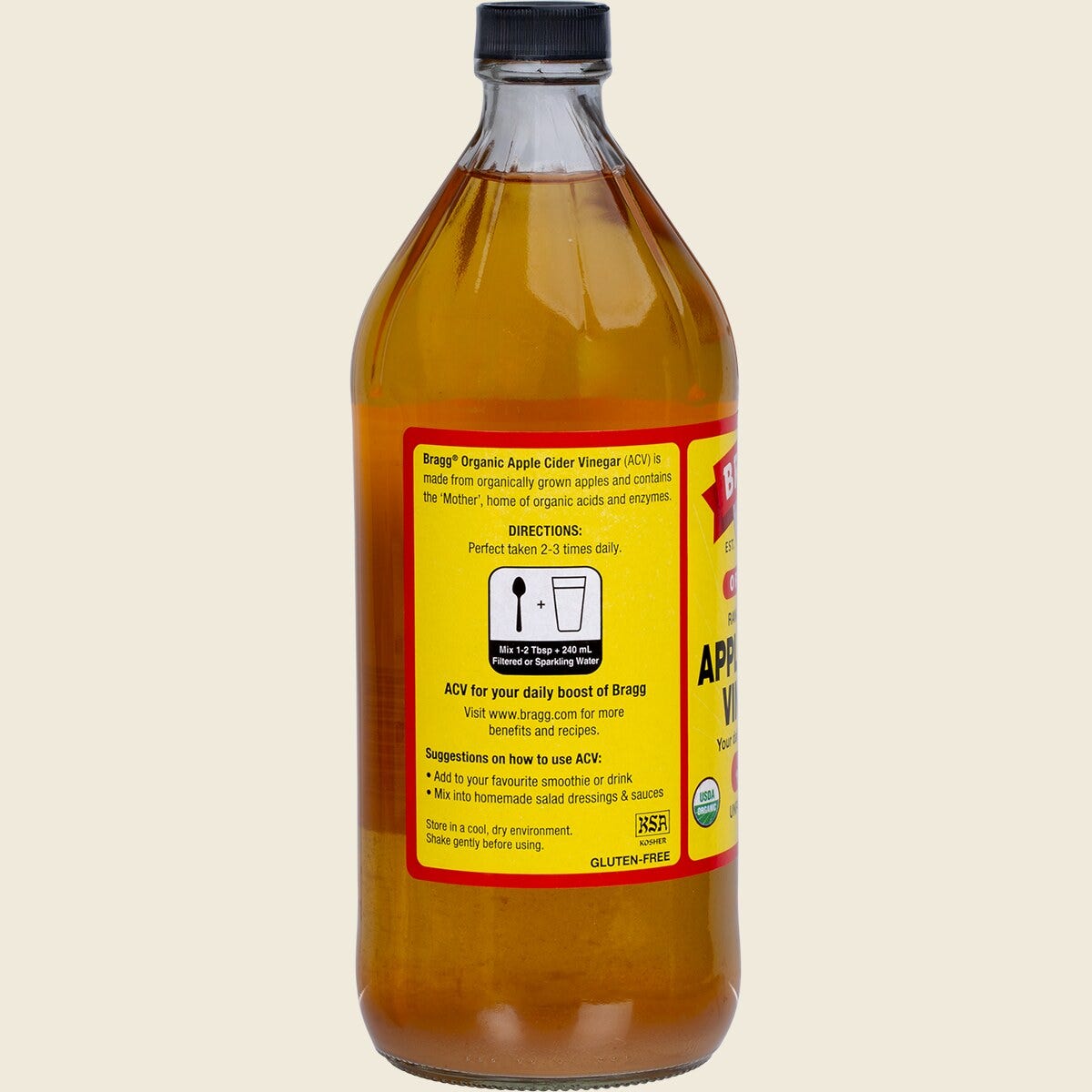Bragg Certified Organic Apple Cider Vinegar 946ml back
