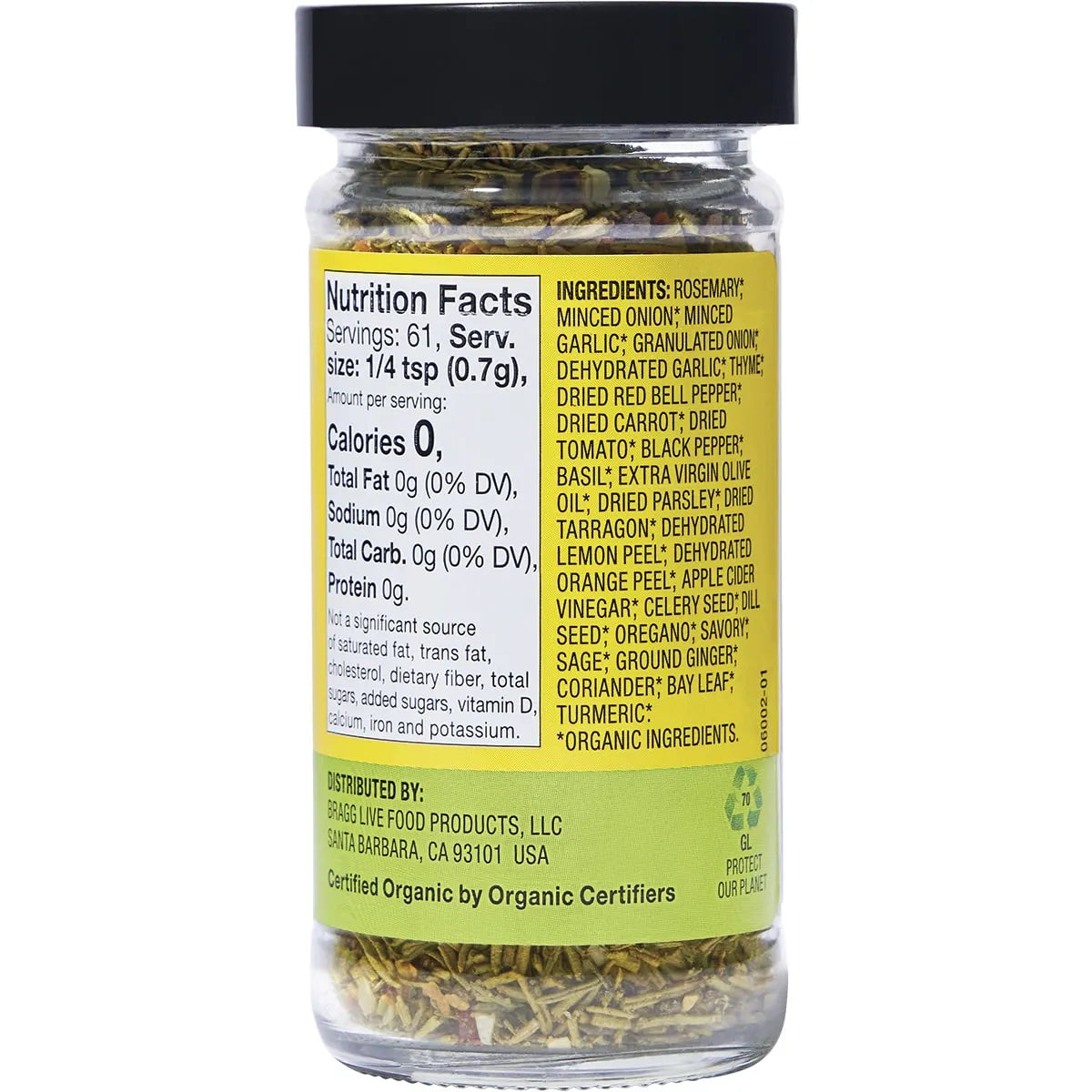 Bragg Organic Seasoning Sprinkle 42g