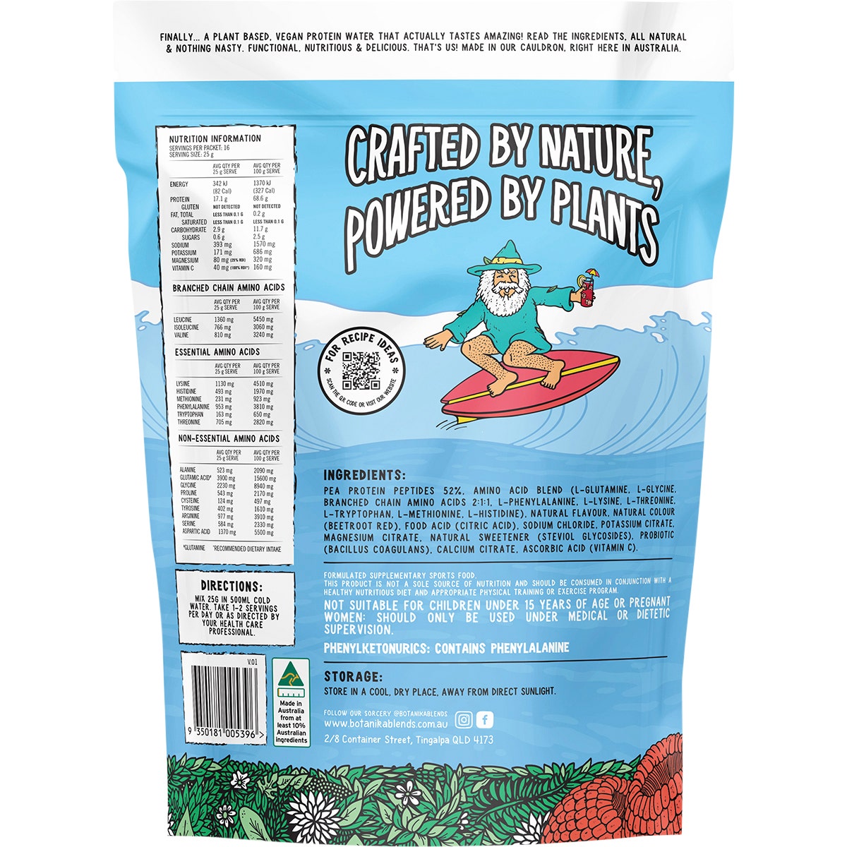 Botanika Blends Plant Protein Water Raspberry 400g