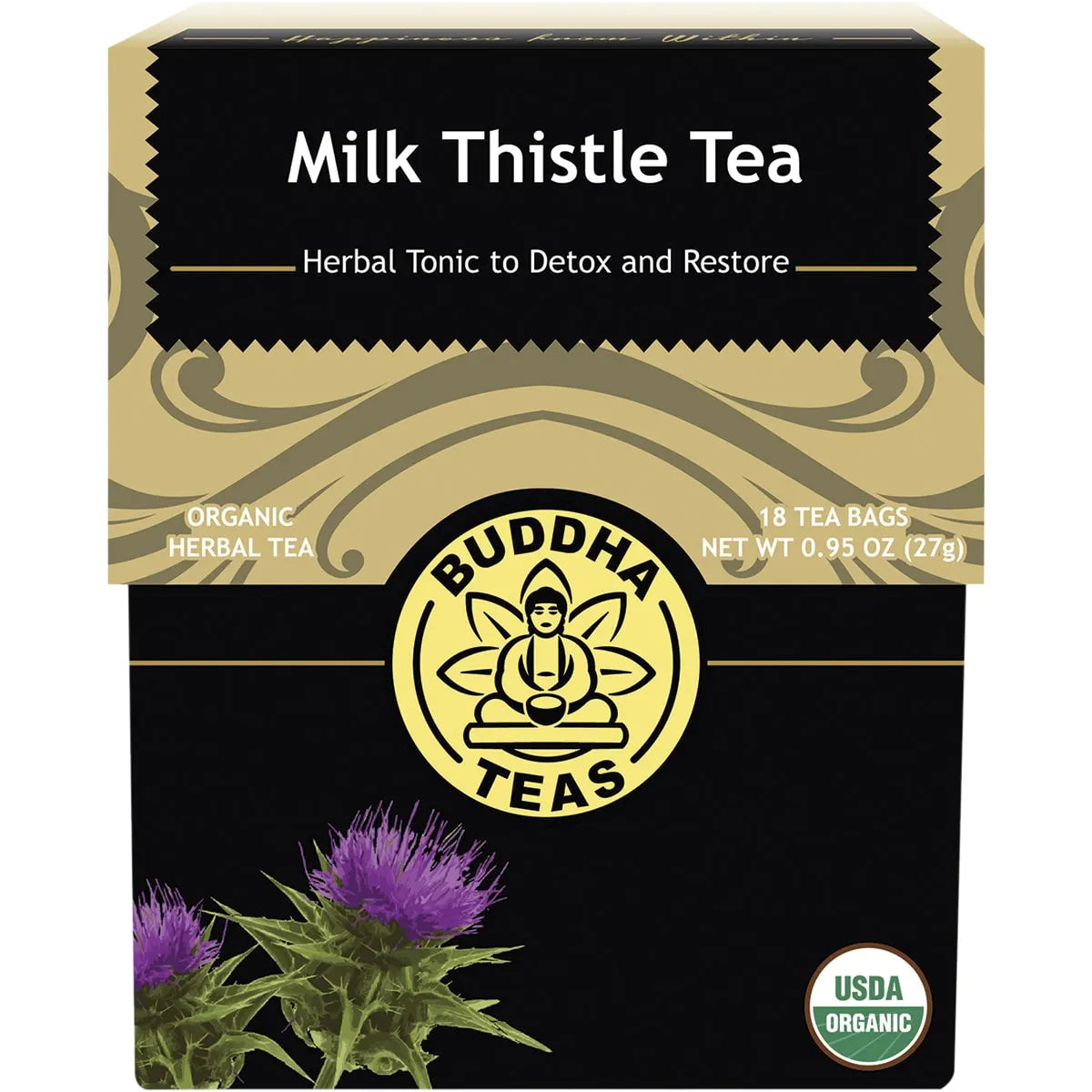 Buddha Teas - Organic Herbal Tea Bags Milk Thistle Tea 18pk