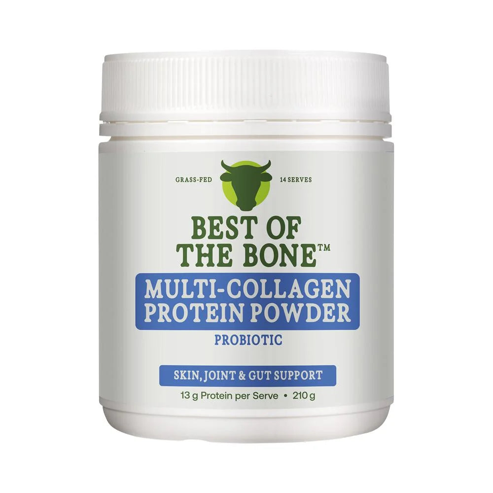Best of the Bone Healing Multi-Collagen Protein Powder Skin Joint & Gut Support with Probiotic Spores Unflavoured 210g