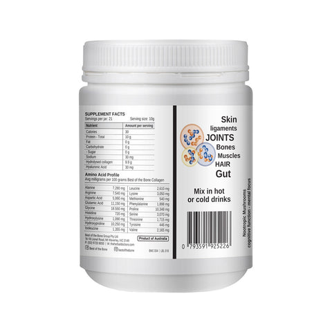 Best of the Bone Healing Multi-Collagen Protein Powder Adaptogen-Stress Blend (Organic Healing Mushrooms: Lion's Mane Reishi Shiitake)