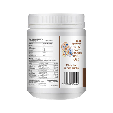 Best of the Bone Multi-Collagen Protein Powder Raw Organic Cacao 210g