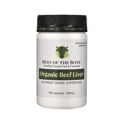 Best of the Bone Organic Beef Liver Nutrient Dense Superfood 180c