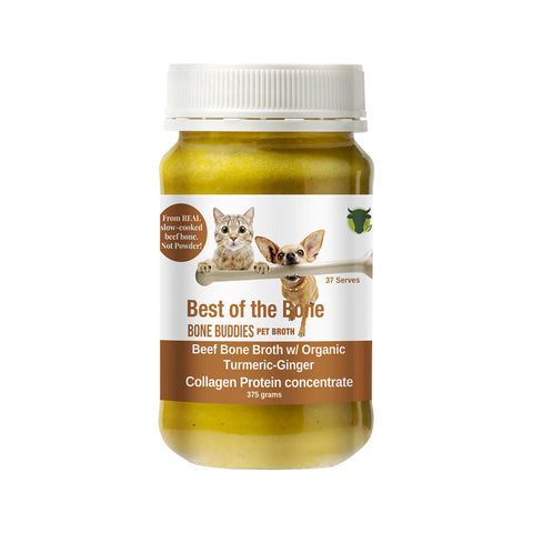 Best of the Bone Bone Buddies Pet Bone Broth Beef Concentrate with Organic Turmeric-Ginger 375g